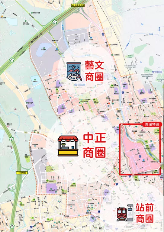 小檜溪（青溪特區）鄰近商圈區域圖