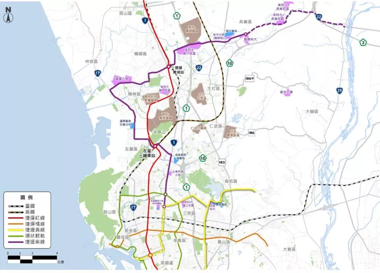 高雄捷運紫線建議路線圖(規劃中尚未核定)