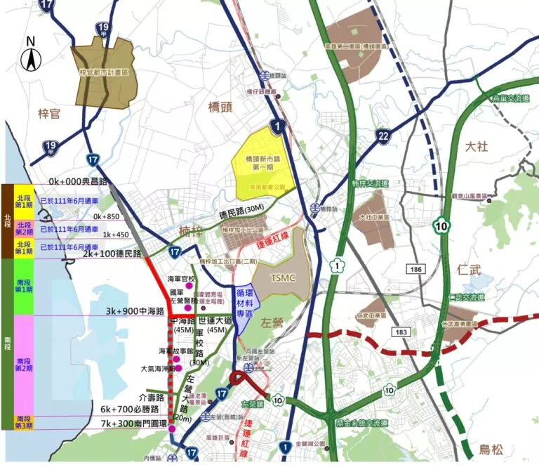 新台17線區域交通路網示意圖